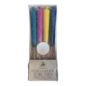 NWT Set Of 4 Boston Warehouse Citronella Insect Repellent Mini Outdoor Torches
